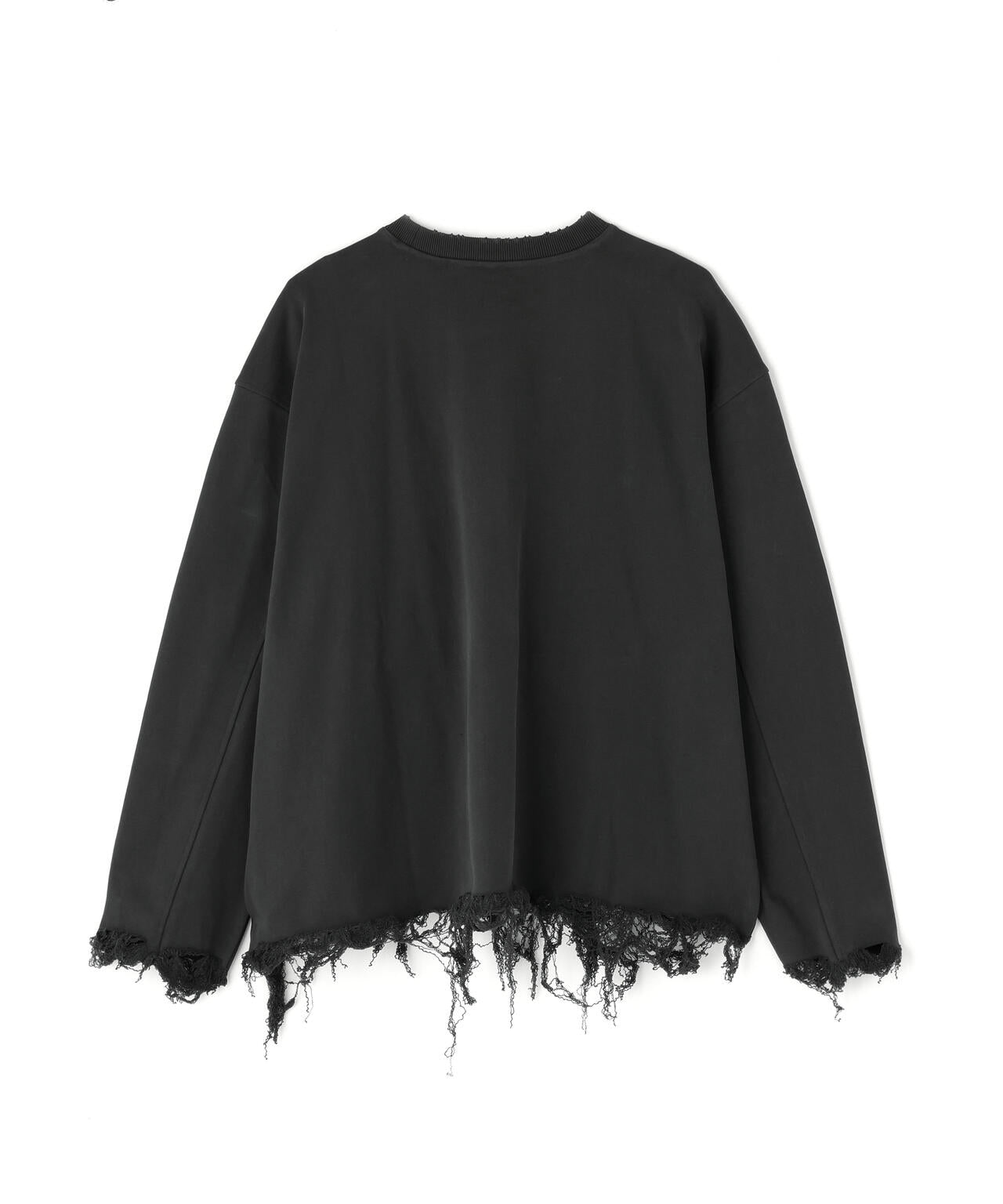 DankeSchon/ダンケシェーン/CUT FRINGE SWEAT CREWNECK EMBLEM