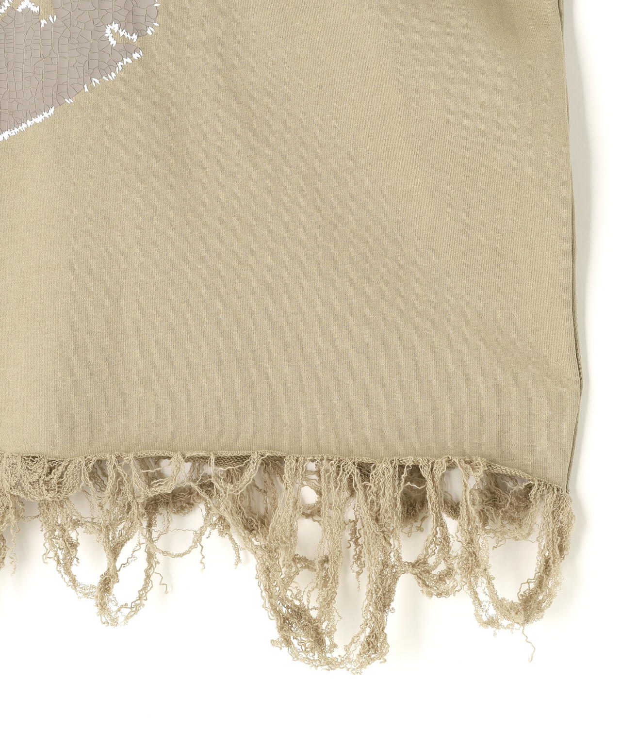 DankeSchon/ダンケシェーン/CUT FRINGE SWEAT CREWNECK EMBLEM