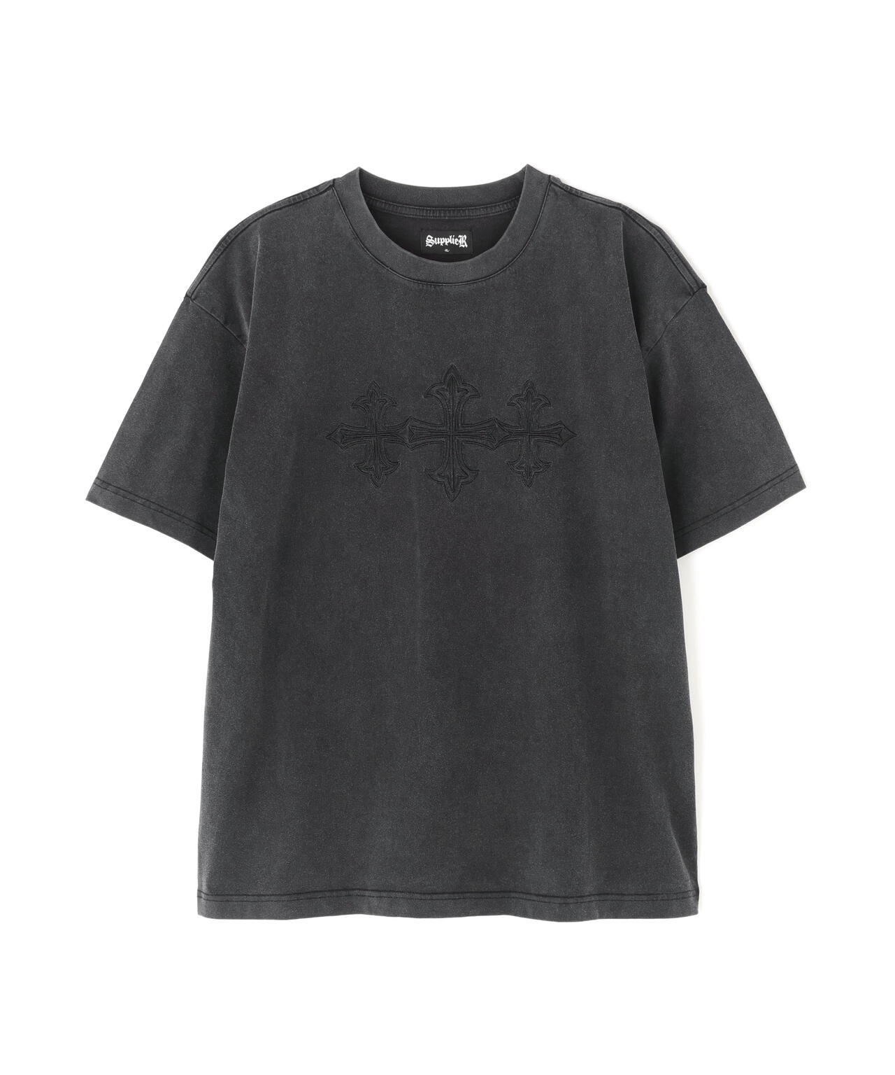 SUPPLIER/サプライヤー/Vintage Wash Embroidery Cross Tee