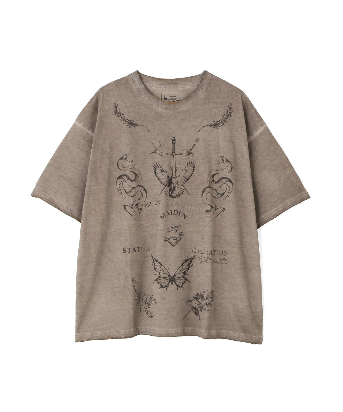 DankeSchon/ダンケシェーン/SPRAY BURN S/S TEE CROSS