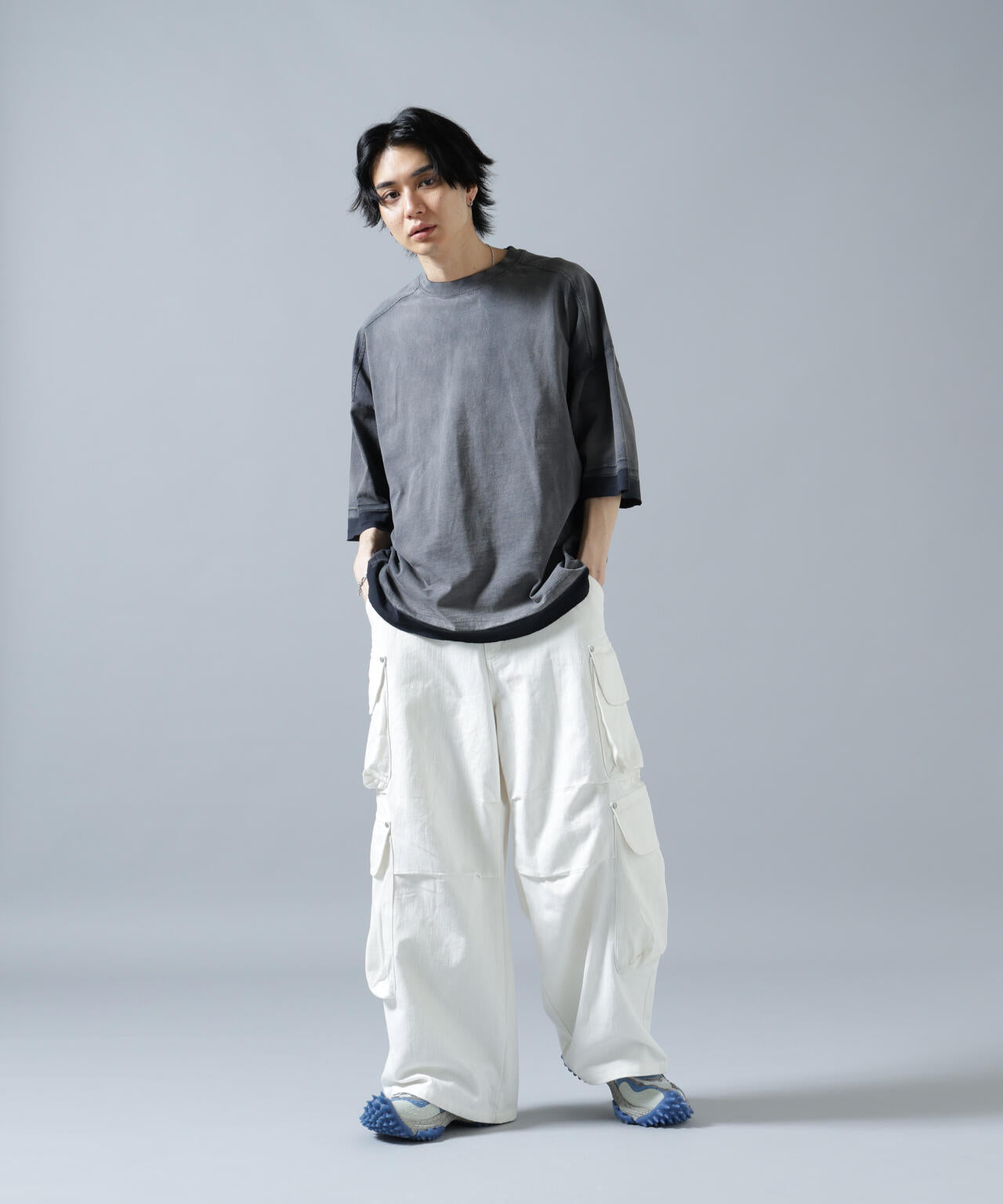 DankeSchon/ダンケシェーン/PIGMENT SPRAY S/S TEE SCHATTEN
