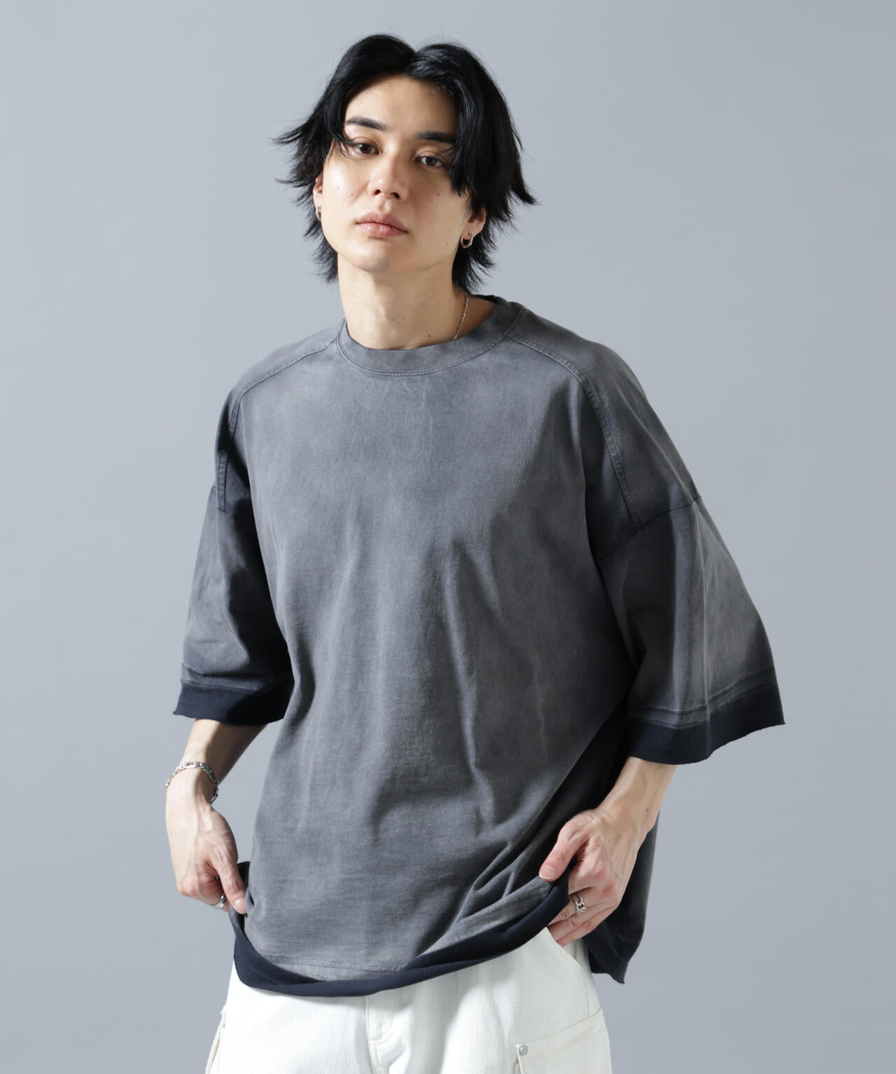 DankeSchon/ダンケシェーン/PIGMENT SPRAY S/S TEE SCHATTEN