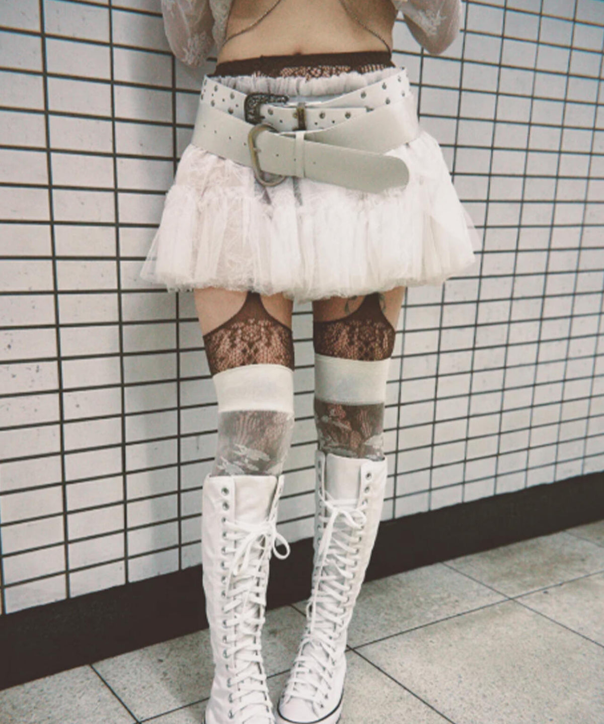 neith./ネイス/Multi Tulle Top(Lace White)