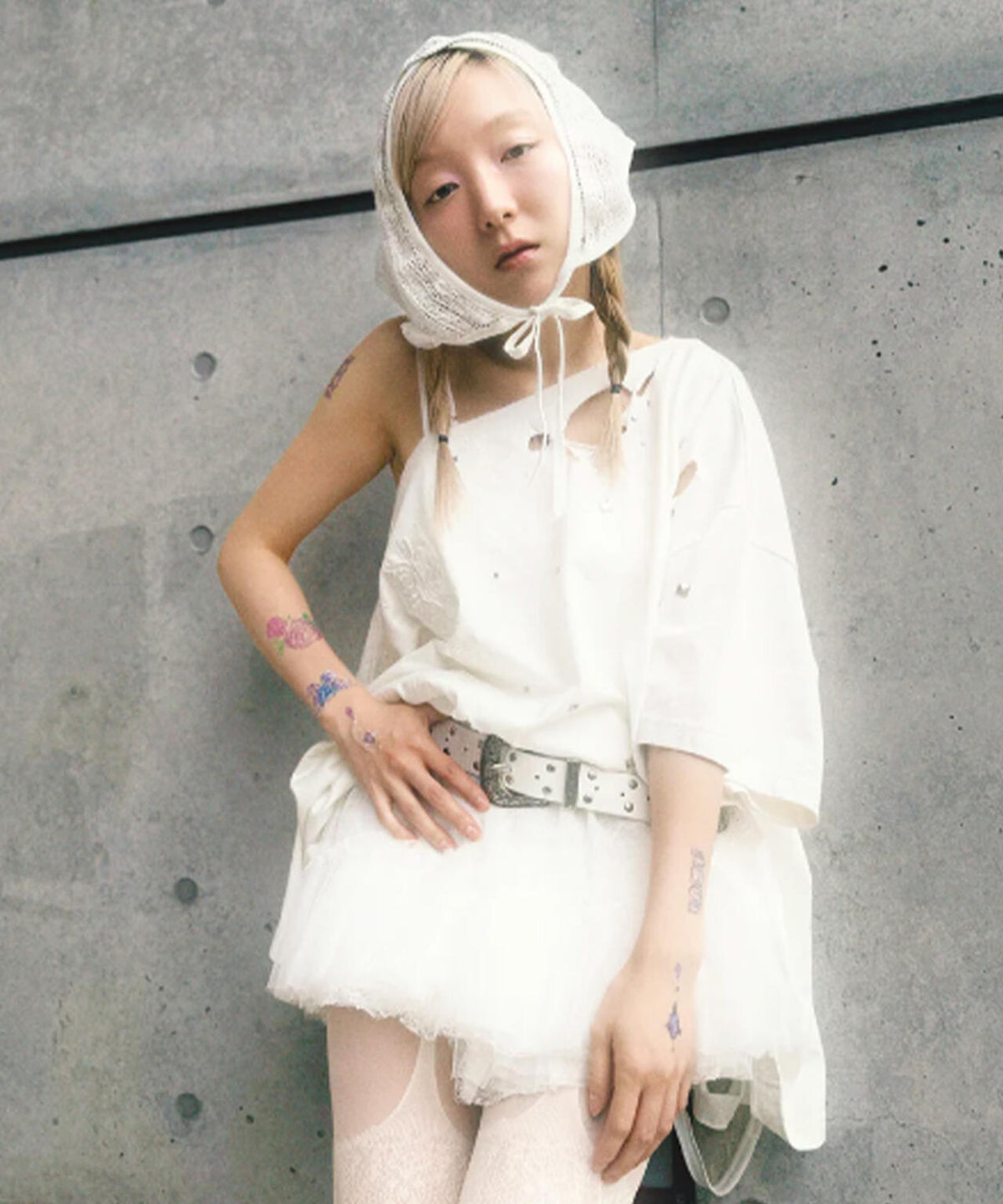 neith./ネイス/Multi Tulle Top(Lace White)