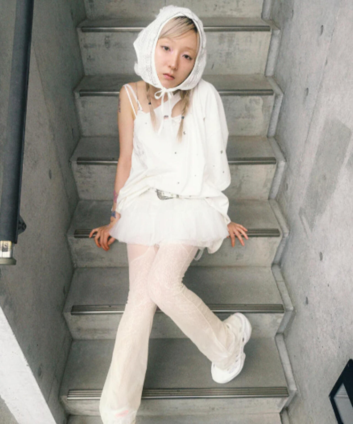 neith./ネイス/Multi Tulle Top(Lace White)
