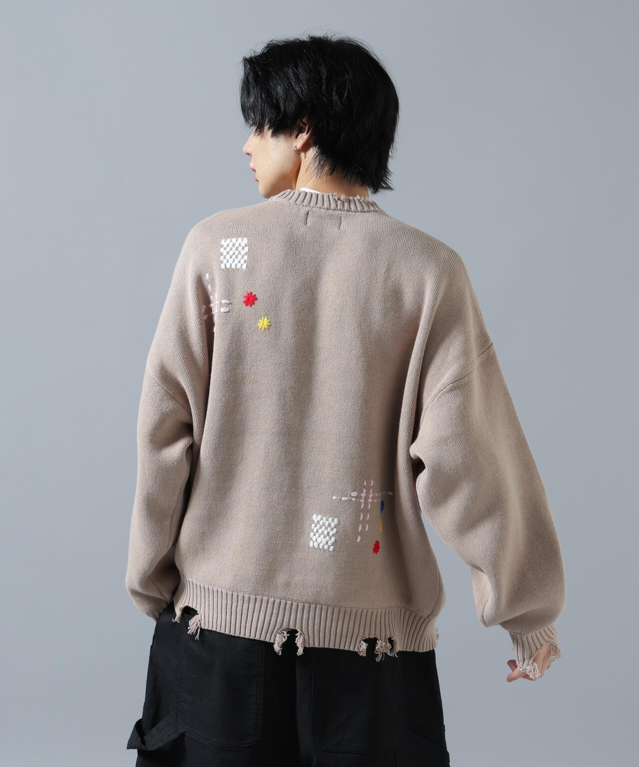 【WEB&DEPOT限定】DankeSchon/ダンケシェーン/HAND STITCH KNIT CREWNECK