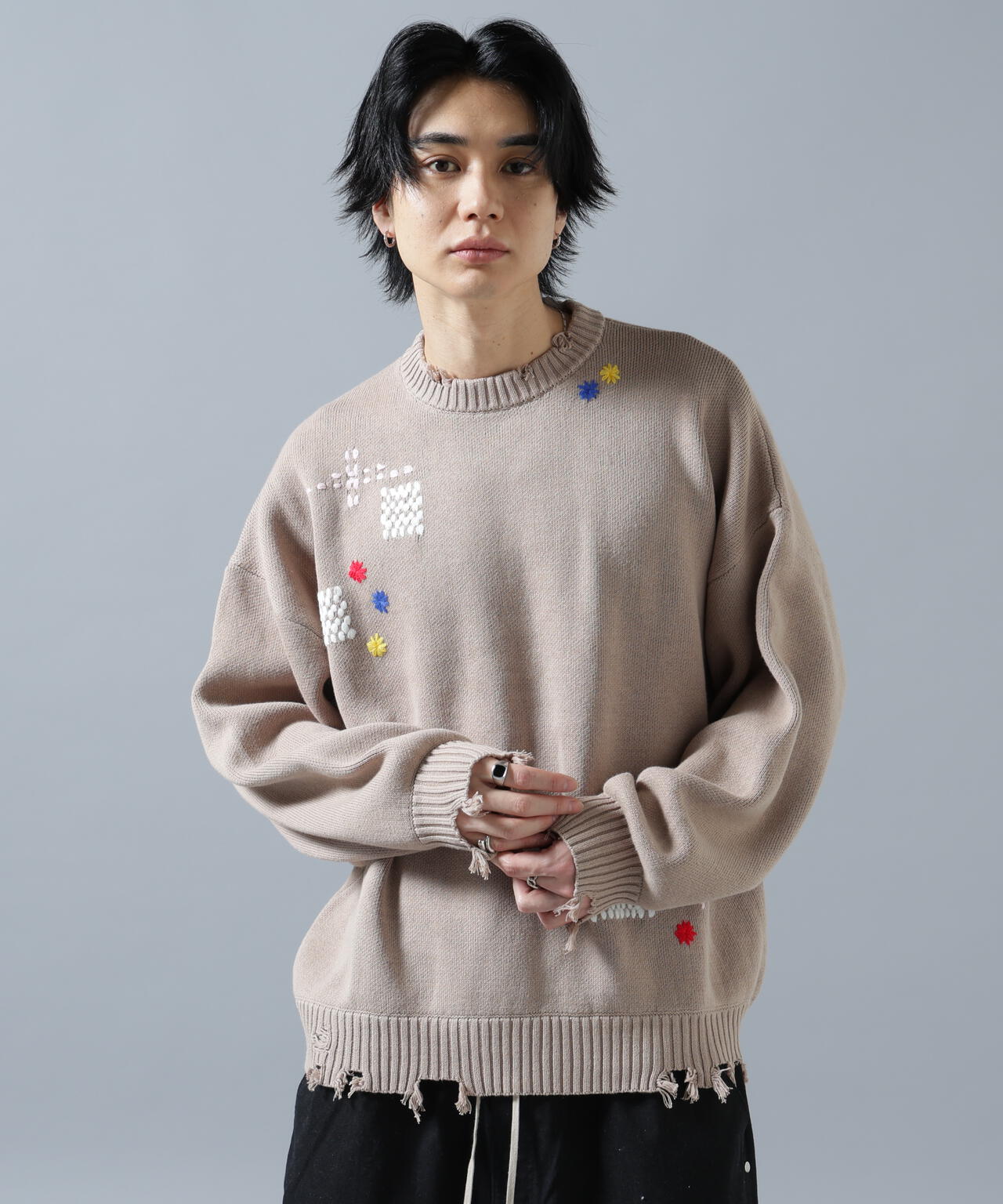 【WEB&DEPOT限定】DankeSchon/ダンケシェーン/HAND STITCH KNIT CREWNECK