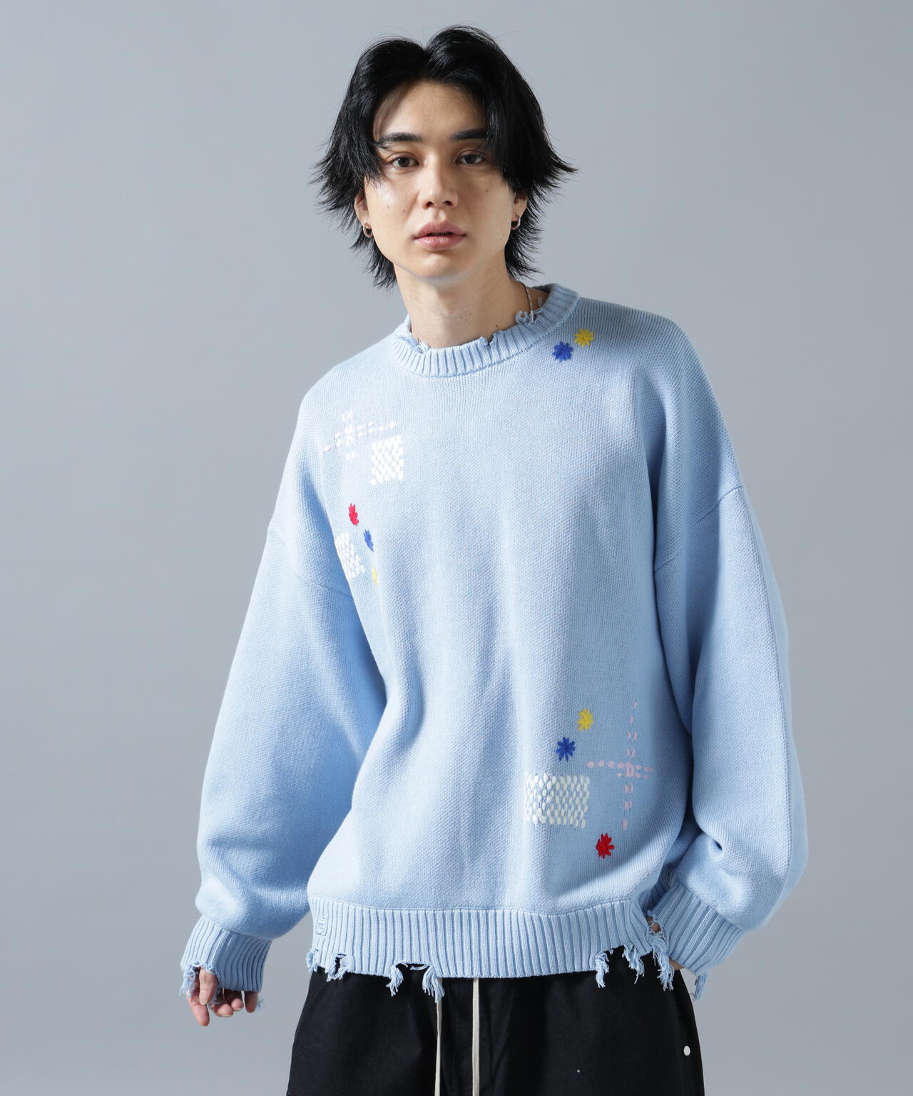 【WEB&DEPOT限定】DankeSchon/ダンケシェーン/HAND STITCH KNIT CREWNECK
