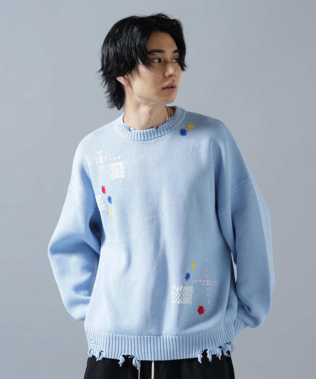 【WEB&DEPOT限定】DankeSchon/ダンケシェーン/HAND STITCH KNIT CREWNECK