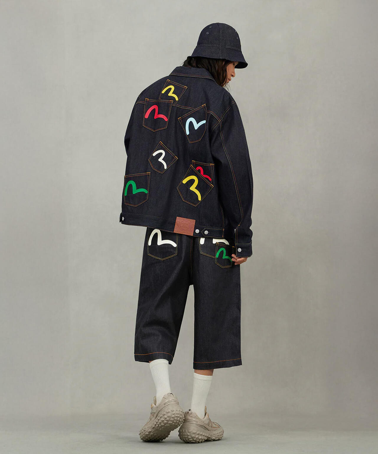 EVISU/エヴィス/Seagull Print and Multi-Pocket Relax Fit Denim Jacket