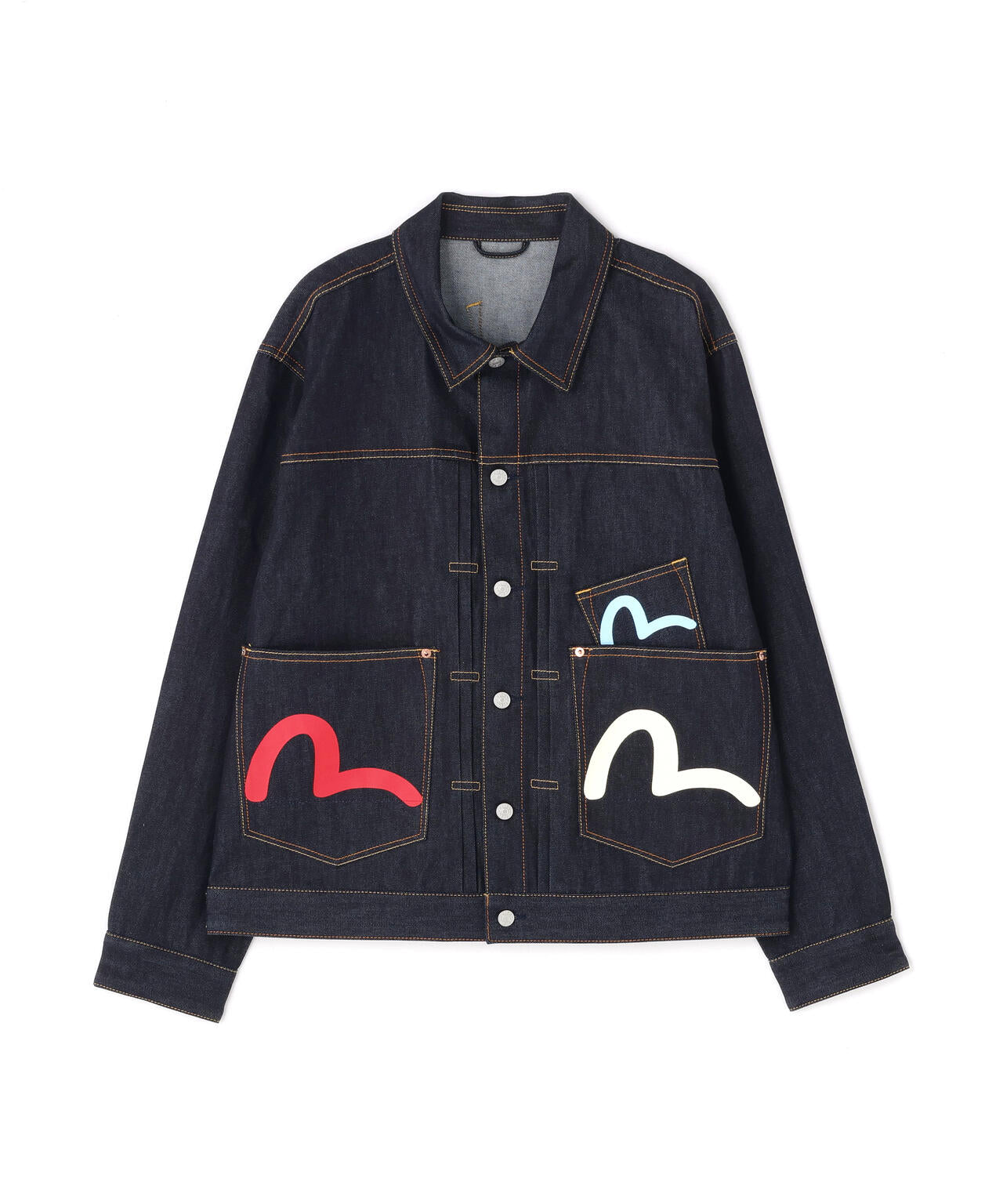 EVISU/エヴィス/Seagull Print and Multi-Pocket Relax Fit Denim Jacket