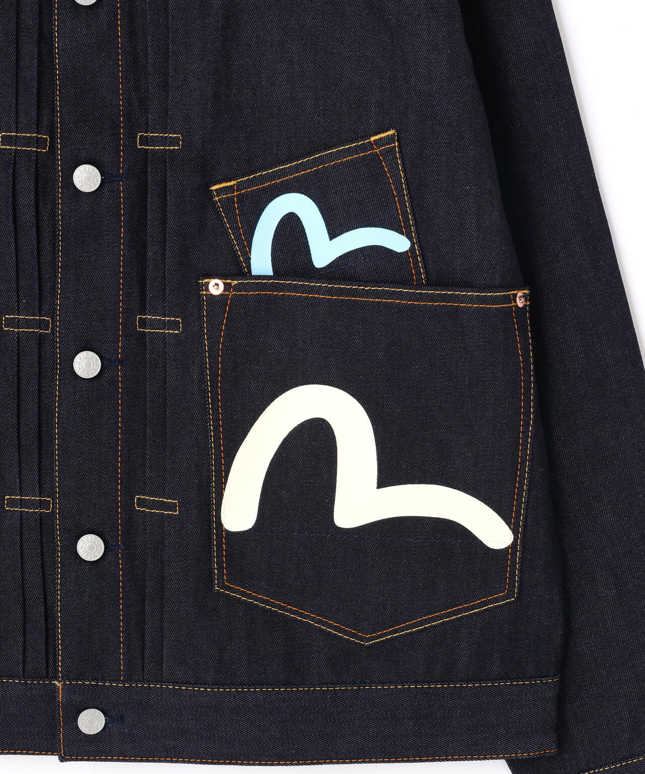 EVISU/エヴィス/Seagull Print and Multi-Pocket Relax Fit Denim Jacket