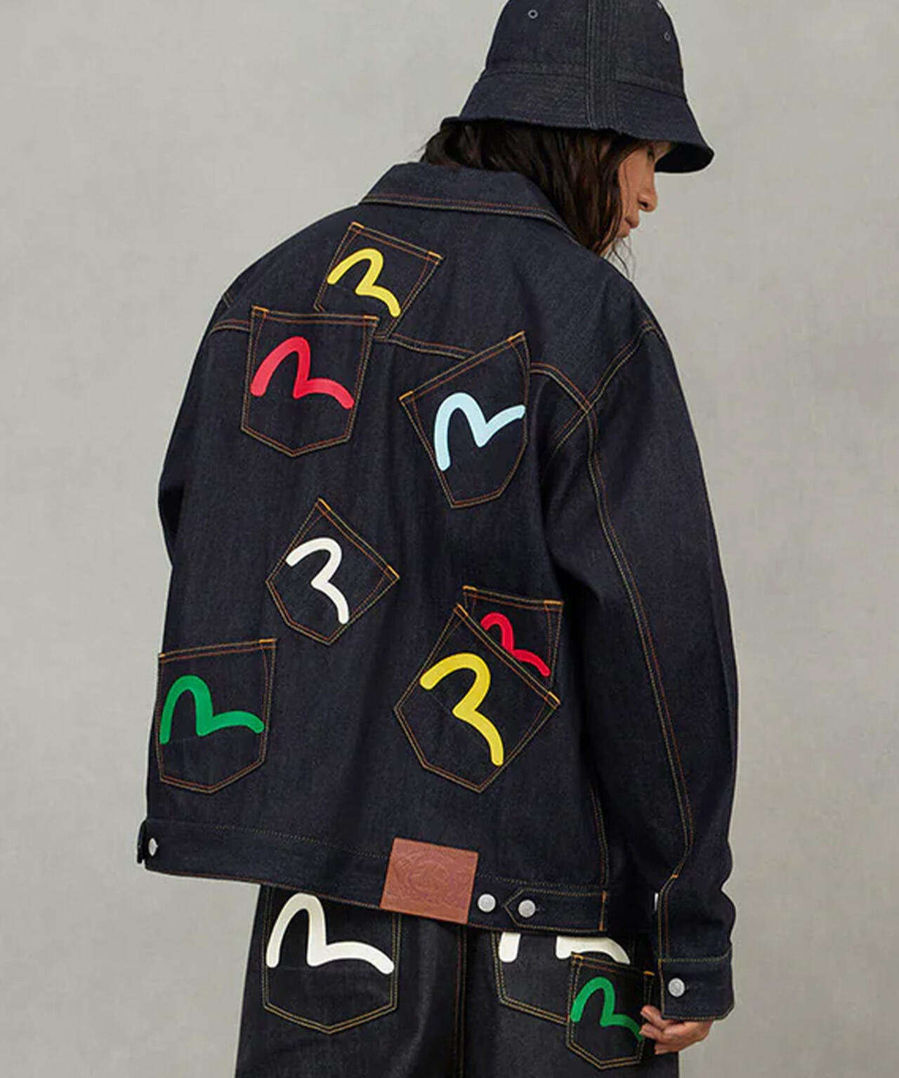 EVISU/エヴィス/Seagull Print and Multi-Pocket Relax Fit Denim Jacket