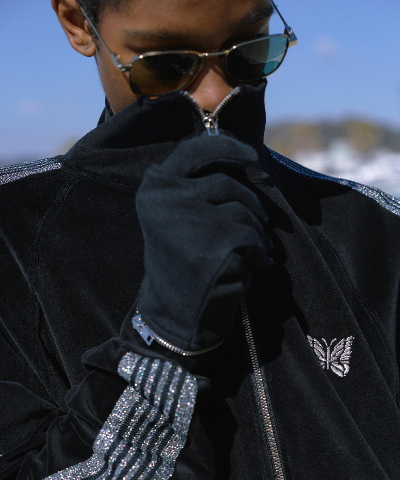 NEEDLES/ニードルズ/【LHP EXCLUSIVE】TRACK JACKET - C/PE VELOUR(BLACK)