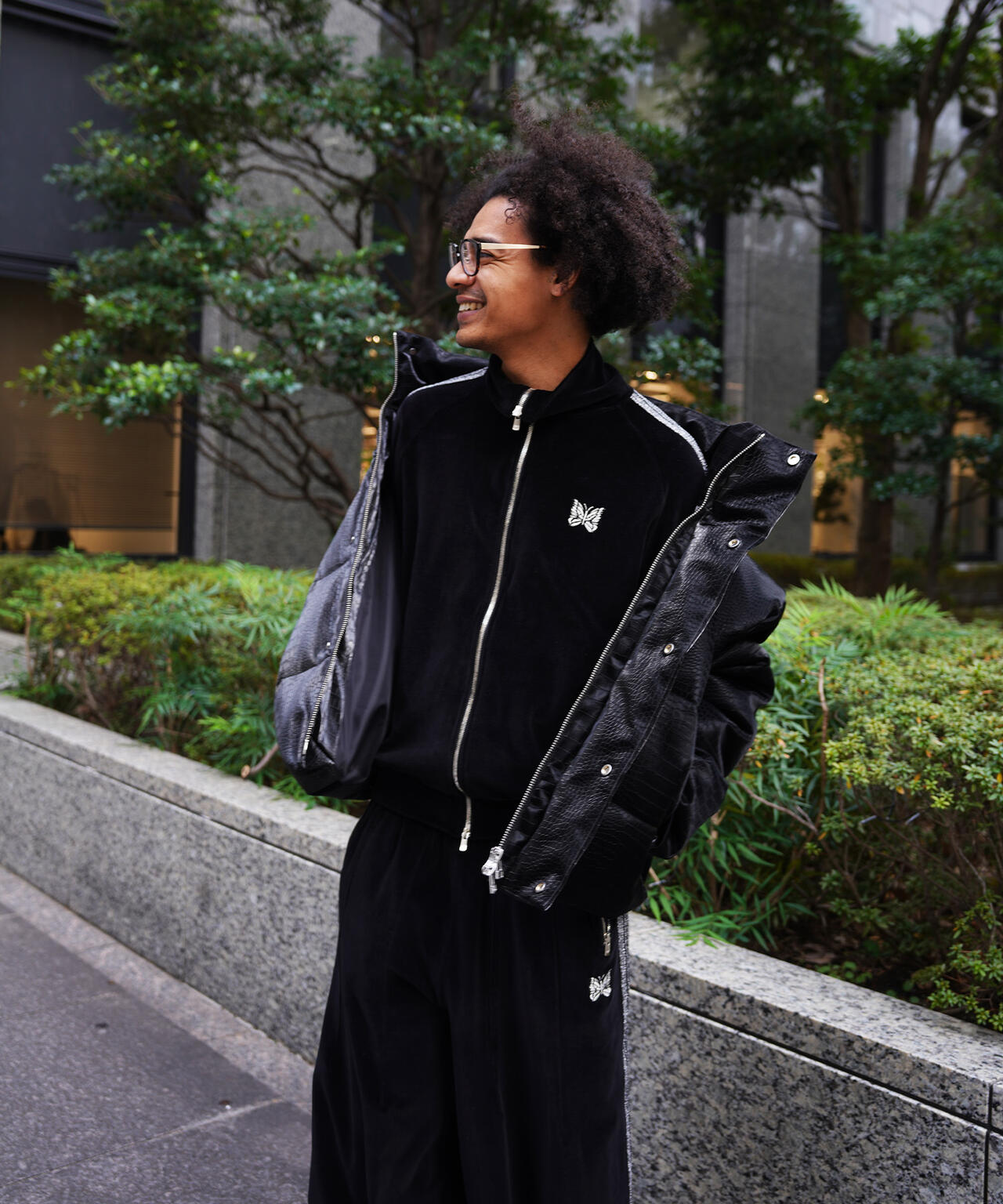 NEEDLES/ニードルズ/【LHP EXCLUSIVE】TRACK JACKET - C/PE VELOUR(BLACK)