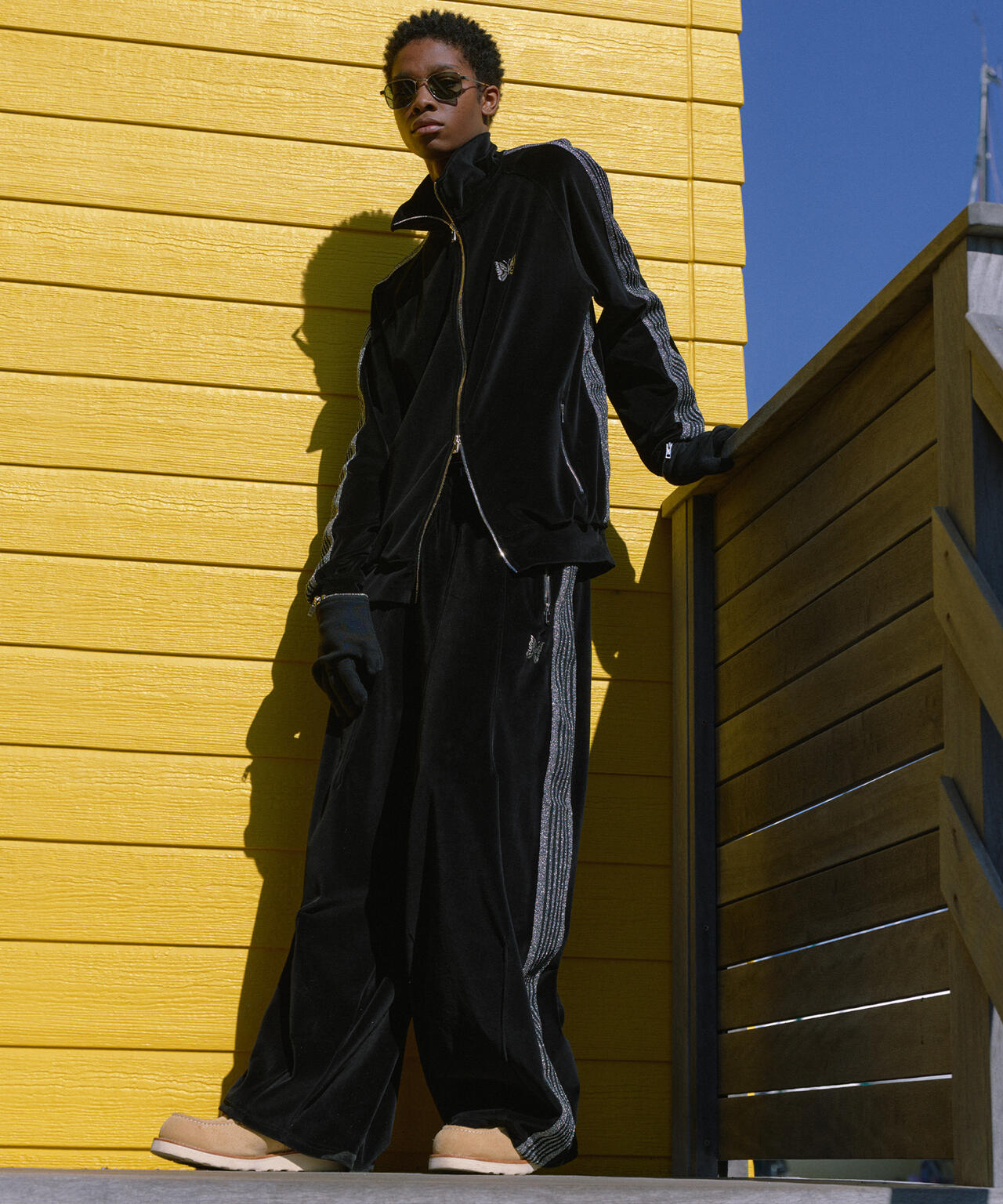 NEEDLES/ニードルズ/【LHP EXCLUSIVE】TRACK JACKET - C/PE VELOUR(BLACK)