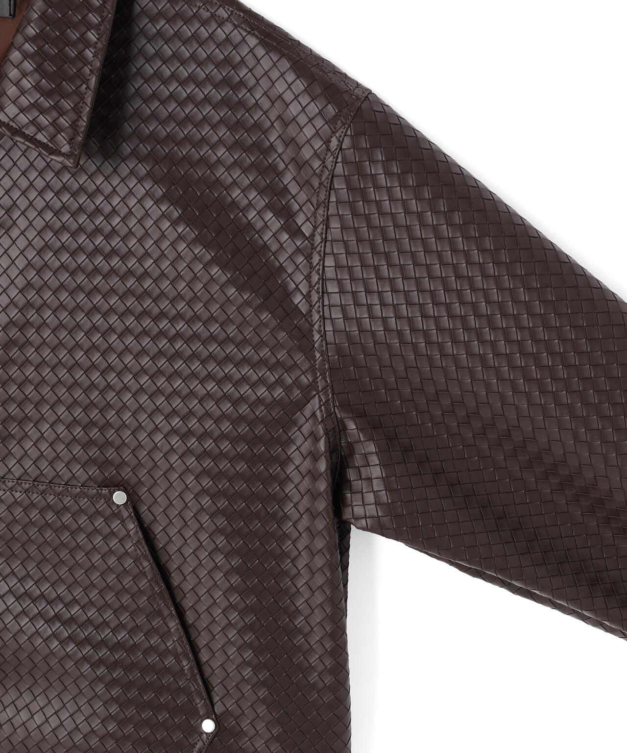 DankeSchon/ダンケシェーン/WOVEN FAUX LEATHER BLOUSON