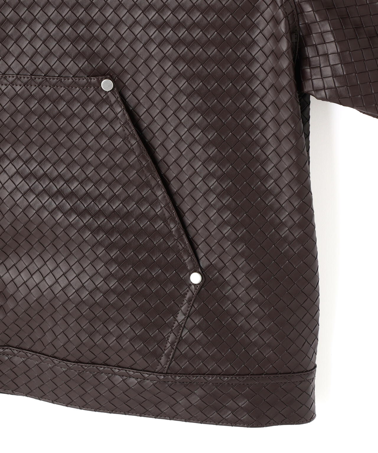 DankeSchon/ダンケシェーン/WOVEN FAUX LEATHER BLOUSON
