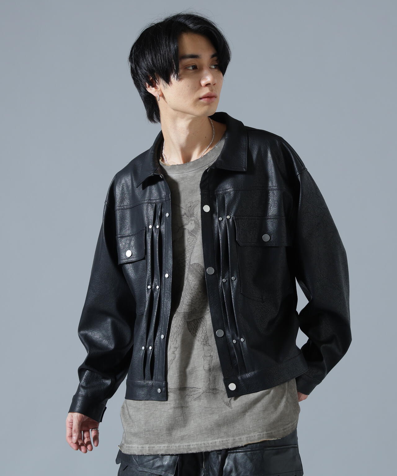 DankeSchon/ダンケシェーン/FAUX LEATHER 2nd JACKET