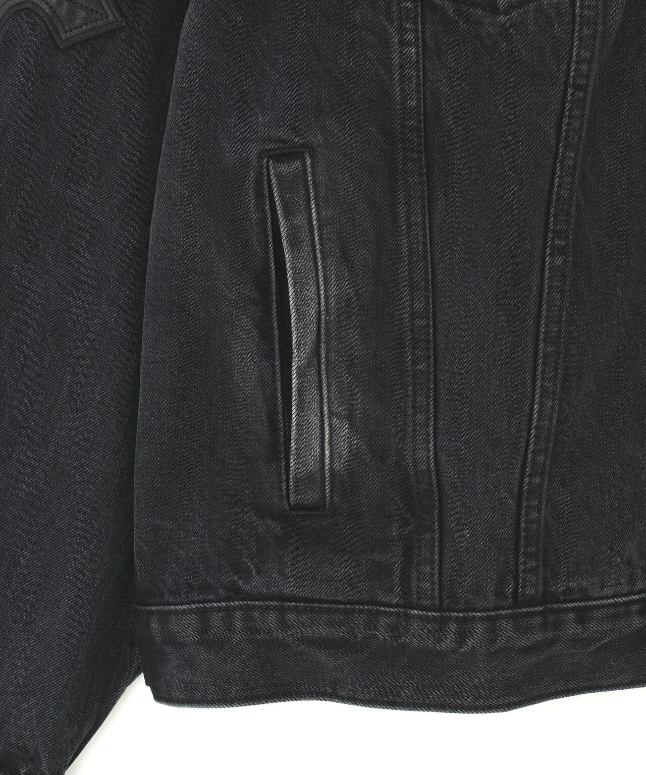 SUPPLIER/サプライヤー/Multiple Cross Leather Patch Denim Jacket