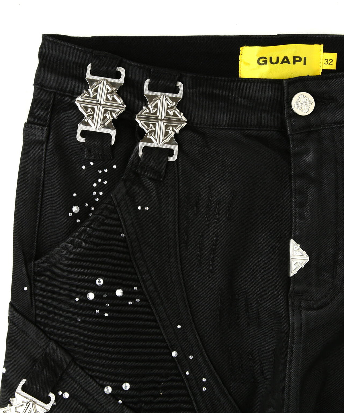 GUAPI/グアピ/Embellished Black Ops Waxed Denim