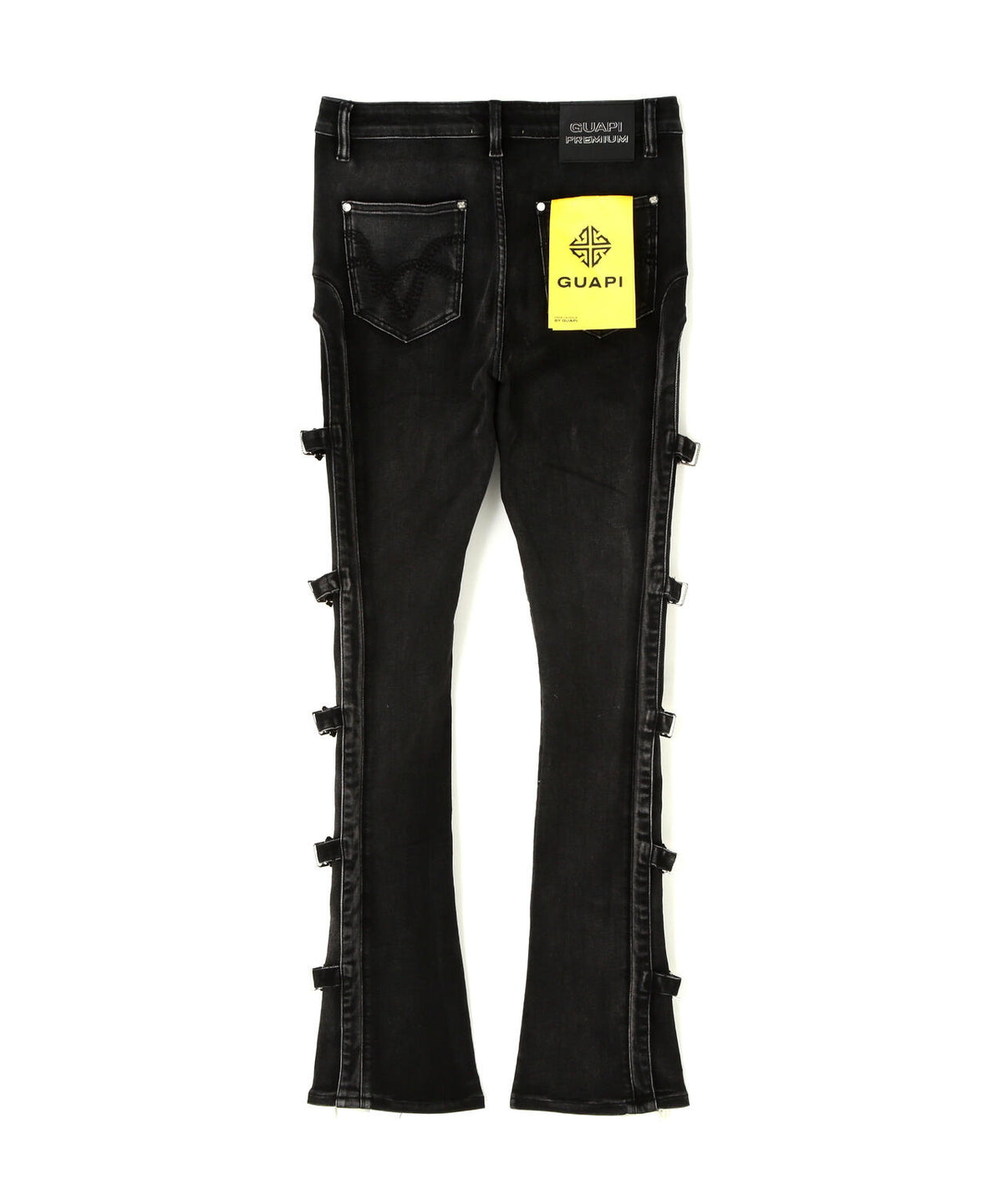 GUAPI/グアピ/Obsidian Black Cross Buckle Denim