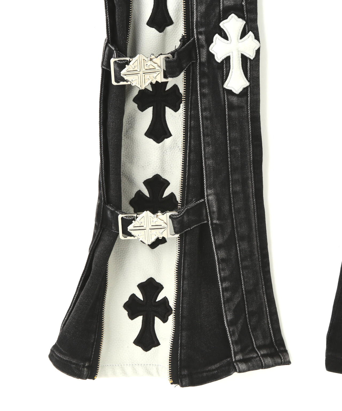 GUAPI/グアピ/Obsidian Black Cross Buckle Denim