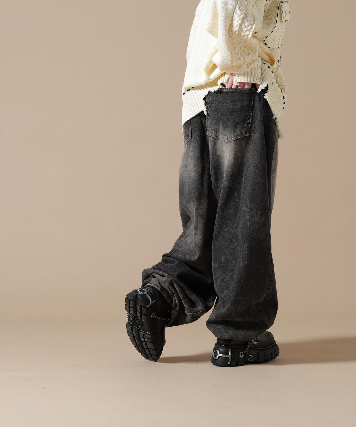 SIS/エスアイエス/Washed Wide Denim Pants
