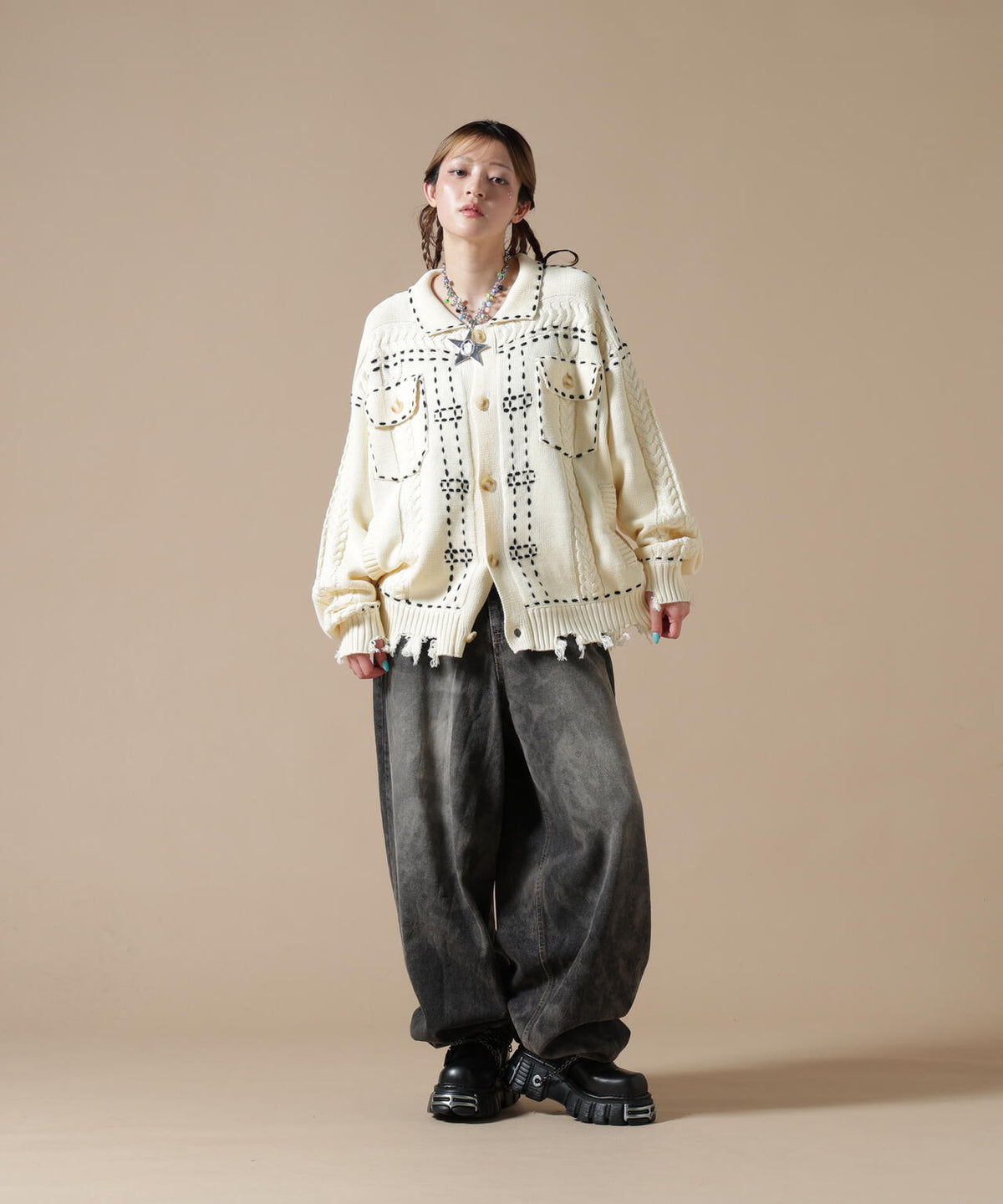 SIS/エスアイエス/Washed Wide Denim Pants