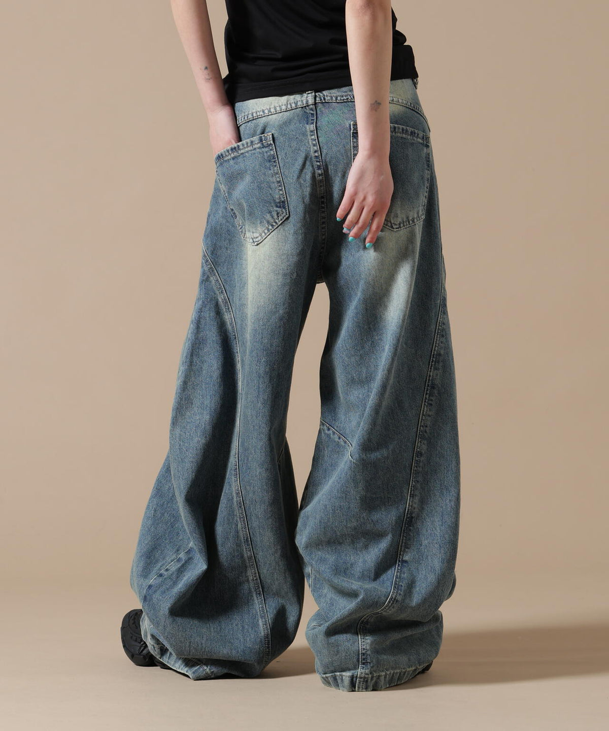 SIS/エスアイエス/Washed Wide Denim Pants