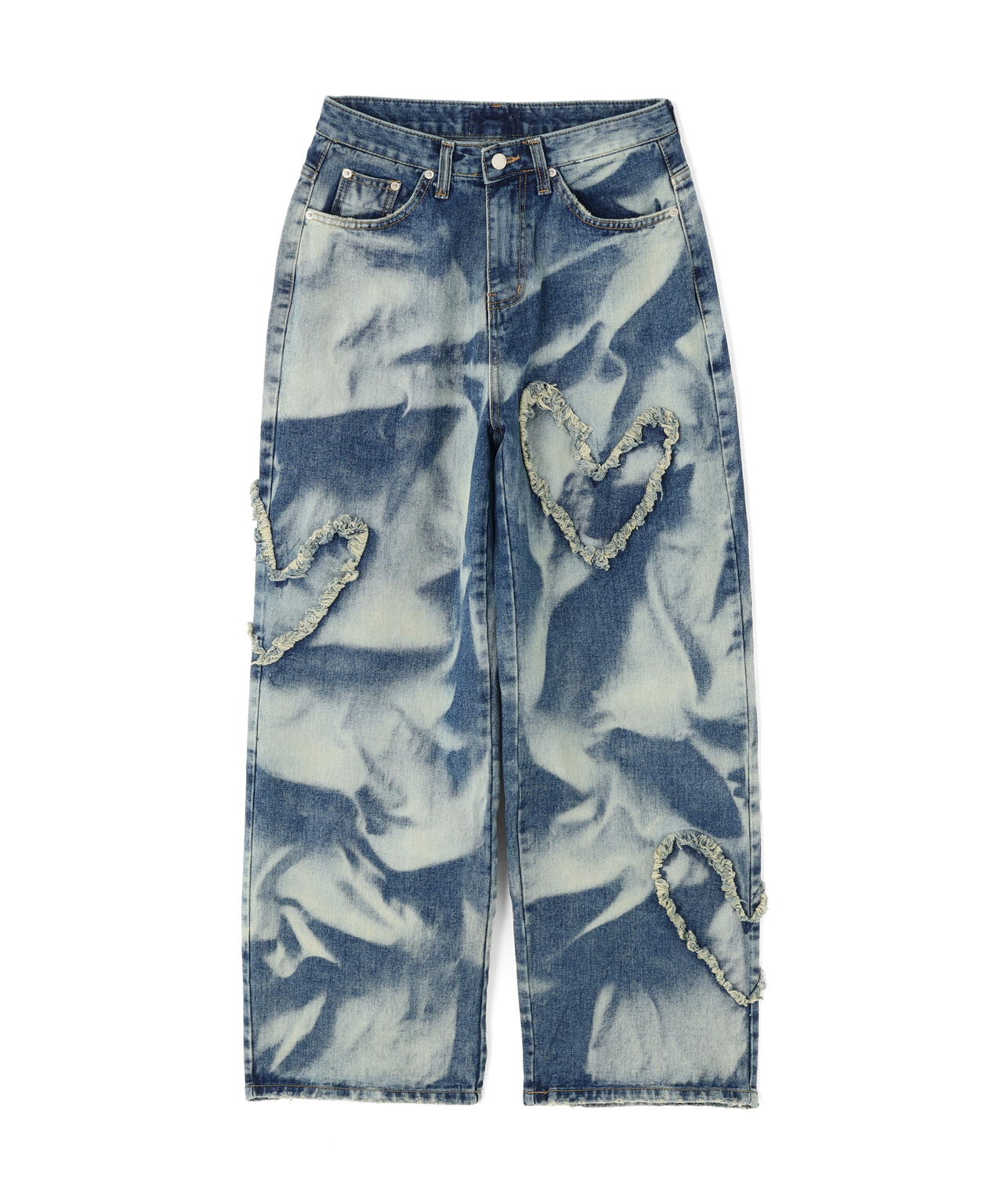 SIS/エスアイエス/Heart Bleach Denim Pants