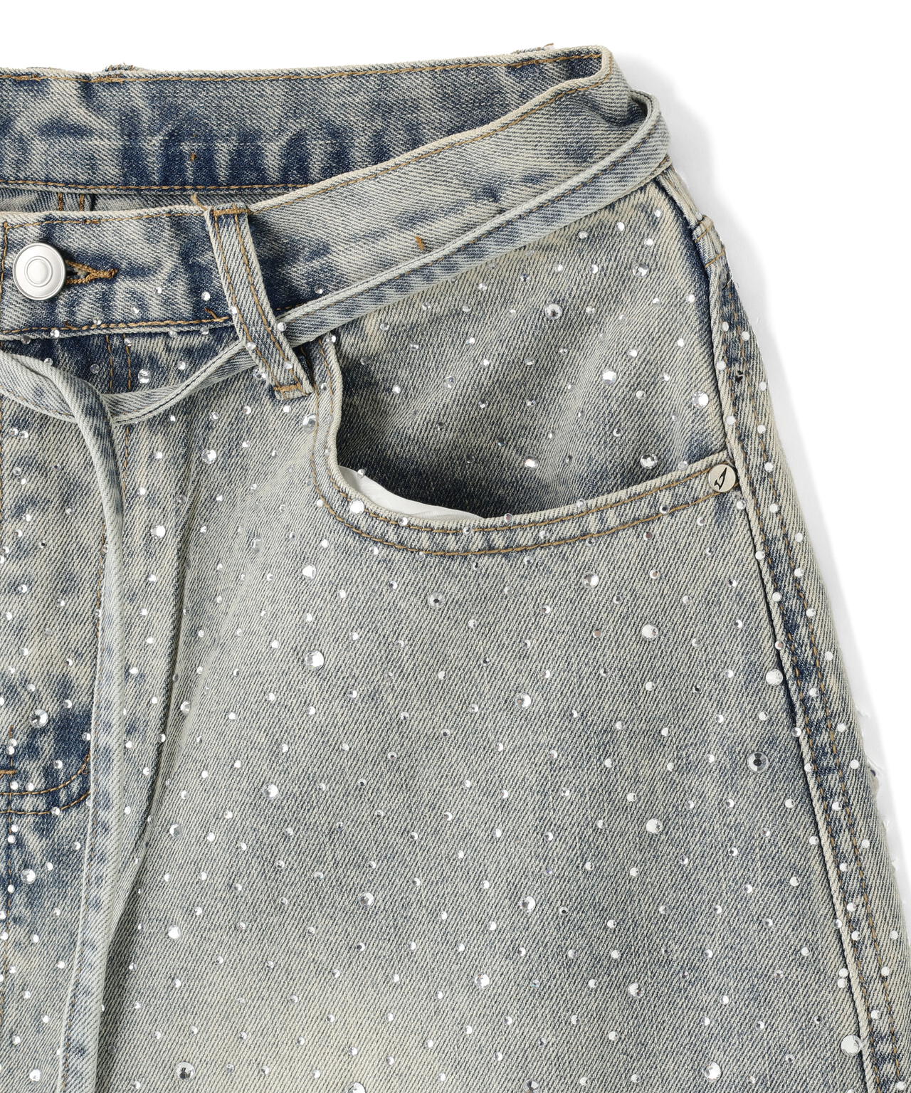 SIS/エスアイエス/RhineStone Short Denim Pants