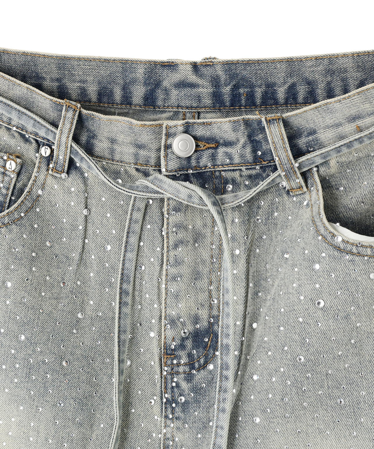 SIS/エスアイエス/RhineStone Short Denim Pants