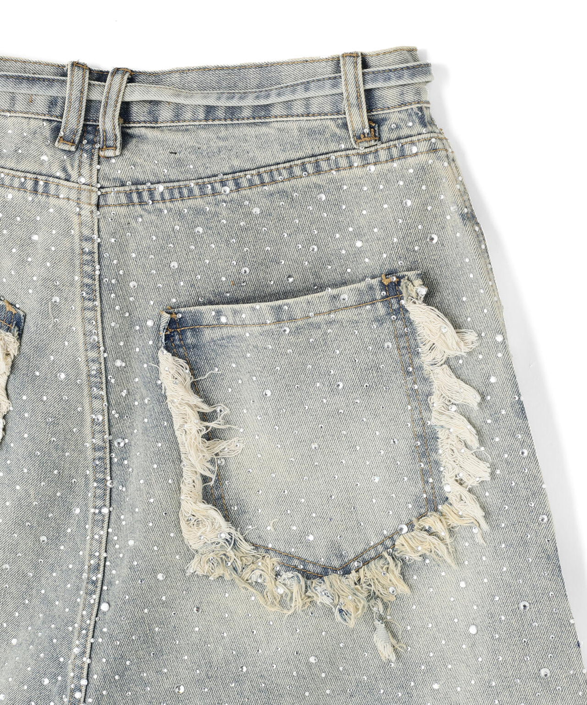 SIS/エスアイエス/RhineStone Short Denim Pants