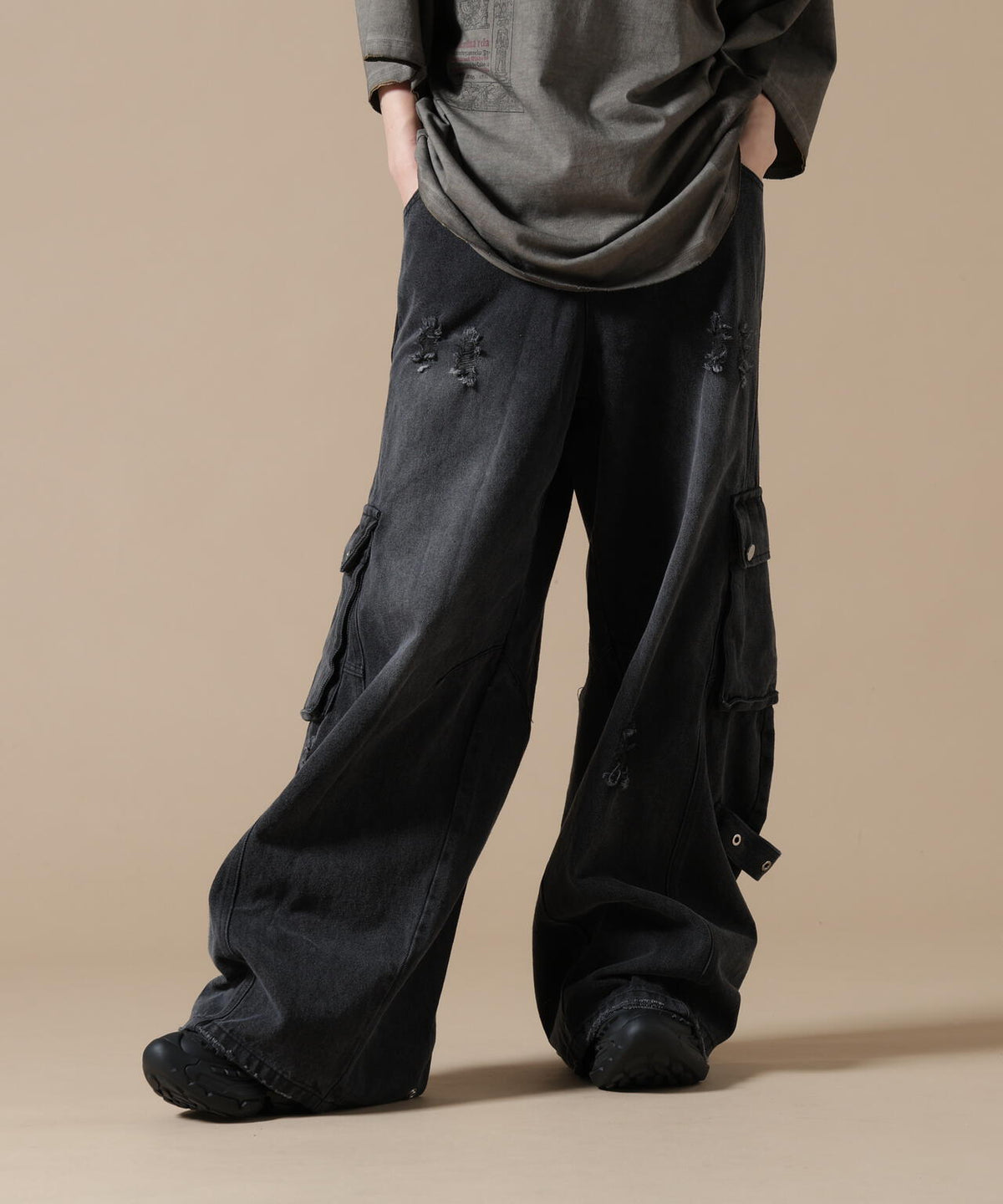 SIS/エスアイエス/Side Pocket Damage Denim Pants