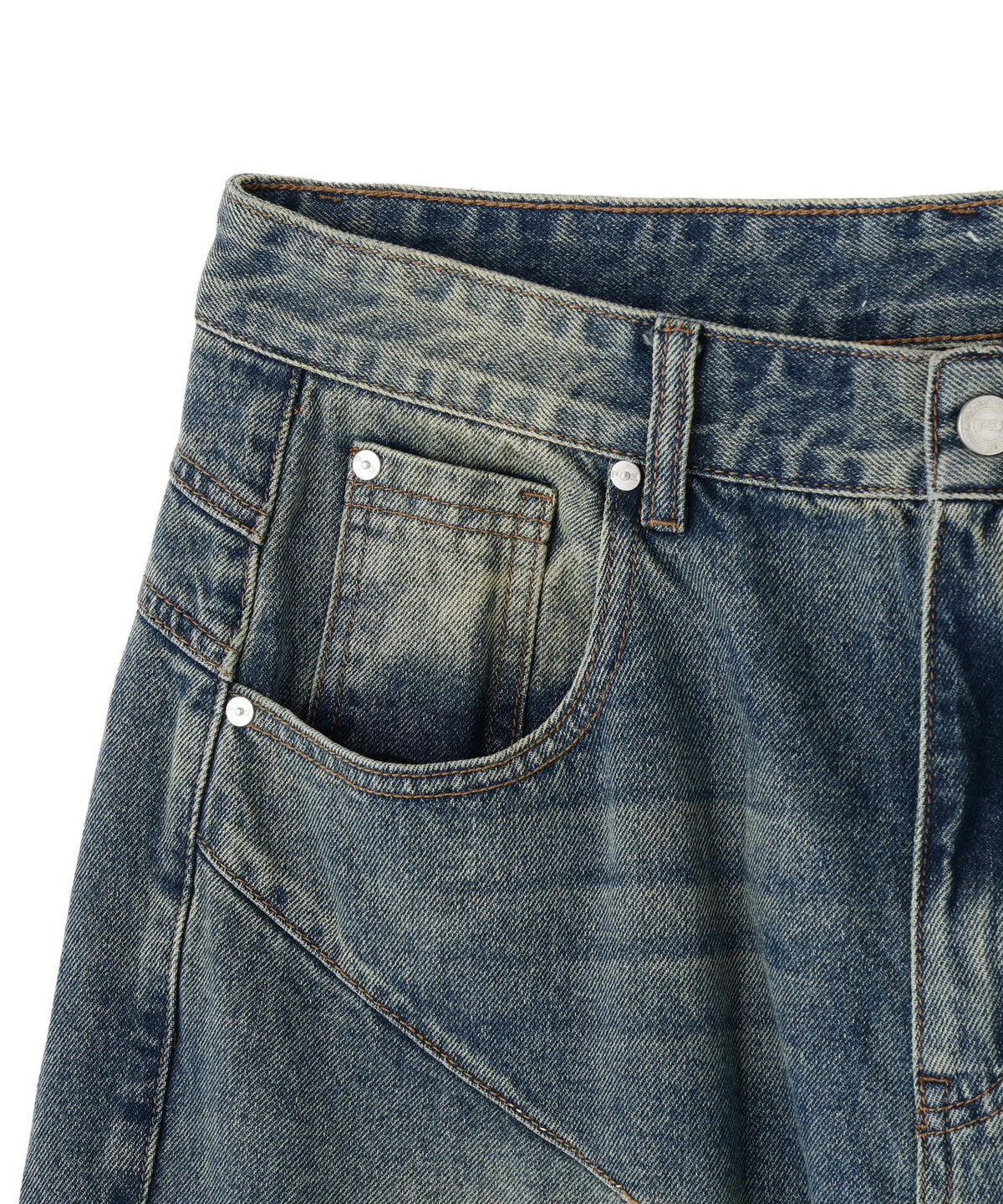 SIS/エスアイエス/Washed Denim Wide Cargo Pants