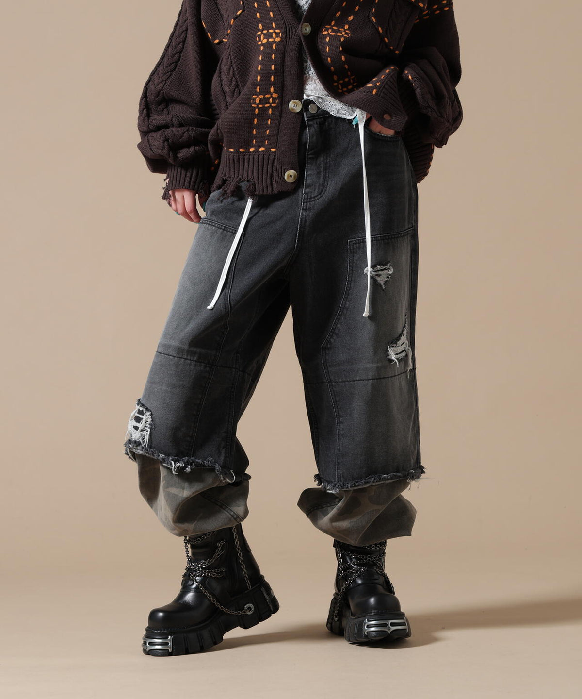 SIS/エスアイエス/Layered Camo Denim Pants
