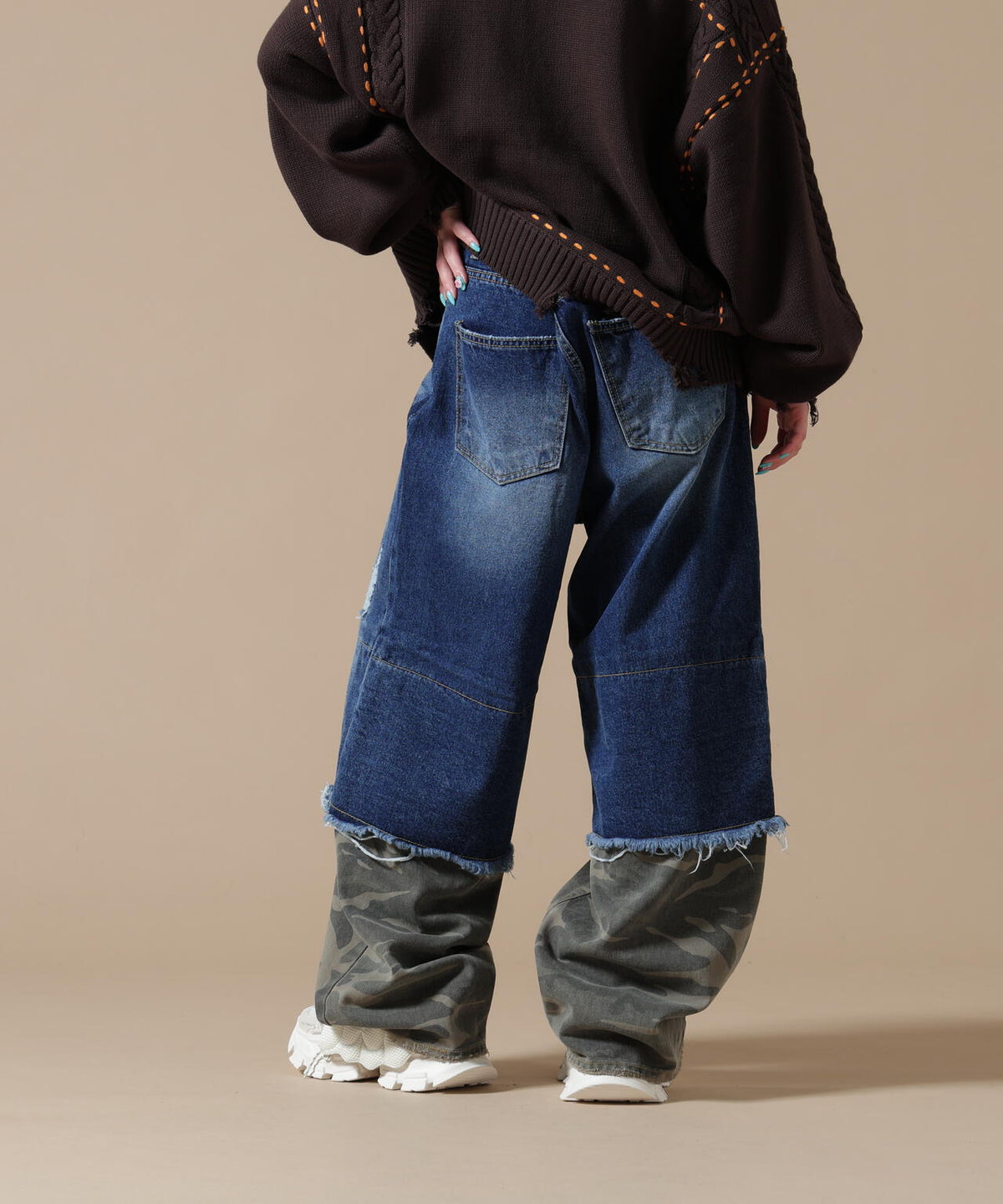 SIS/エスアイエス/Layered Camo Denim Pants