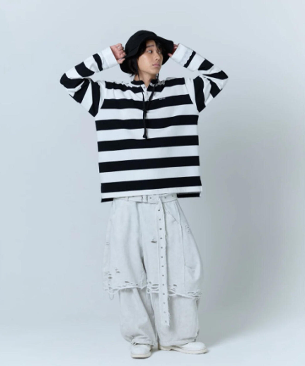 neith./ネイス/Boxer Destroyed Sweat Pants