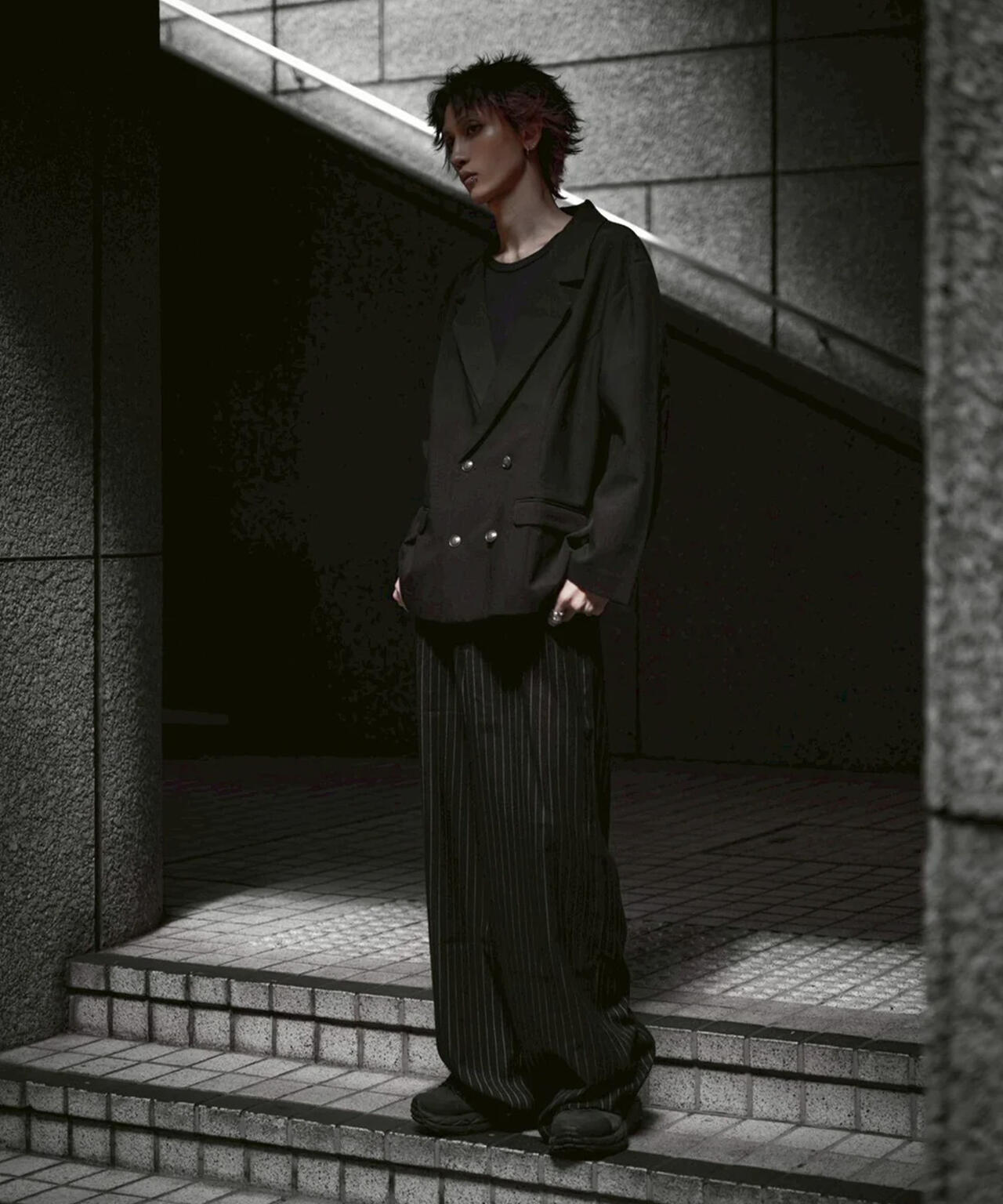 gibous/ギボス/Striped Baggy Pants