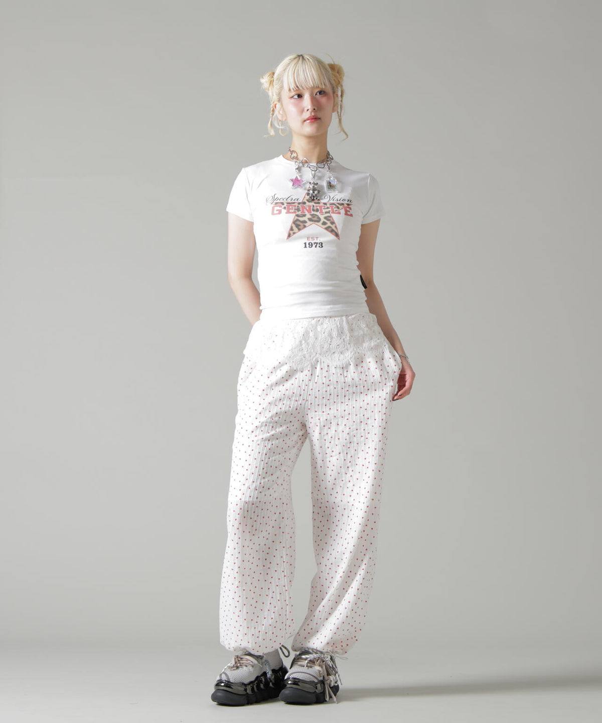 MAVYTH/メヴィス/LACE WITH HEART DOT PANTS