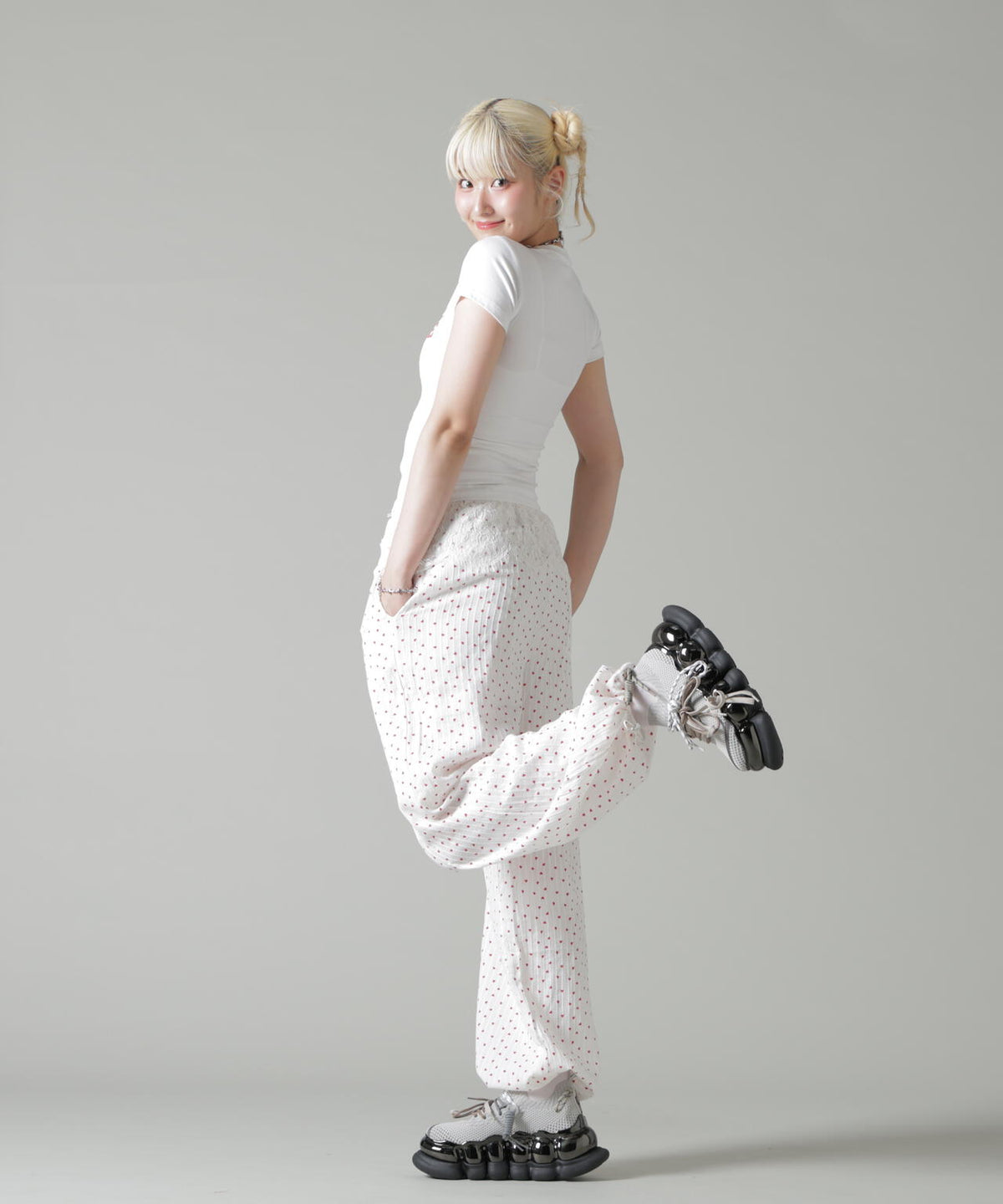 MAVYTH/メヴィス/LACE WITH HEART DOT PANTS