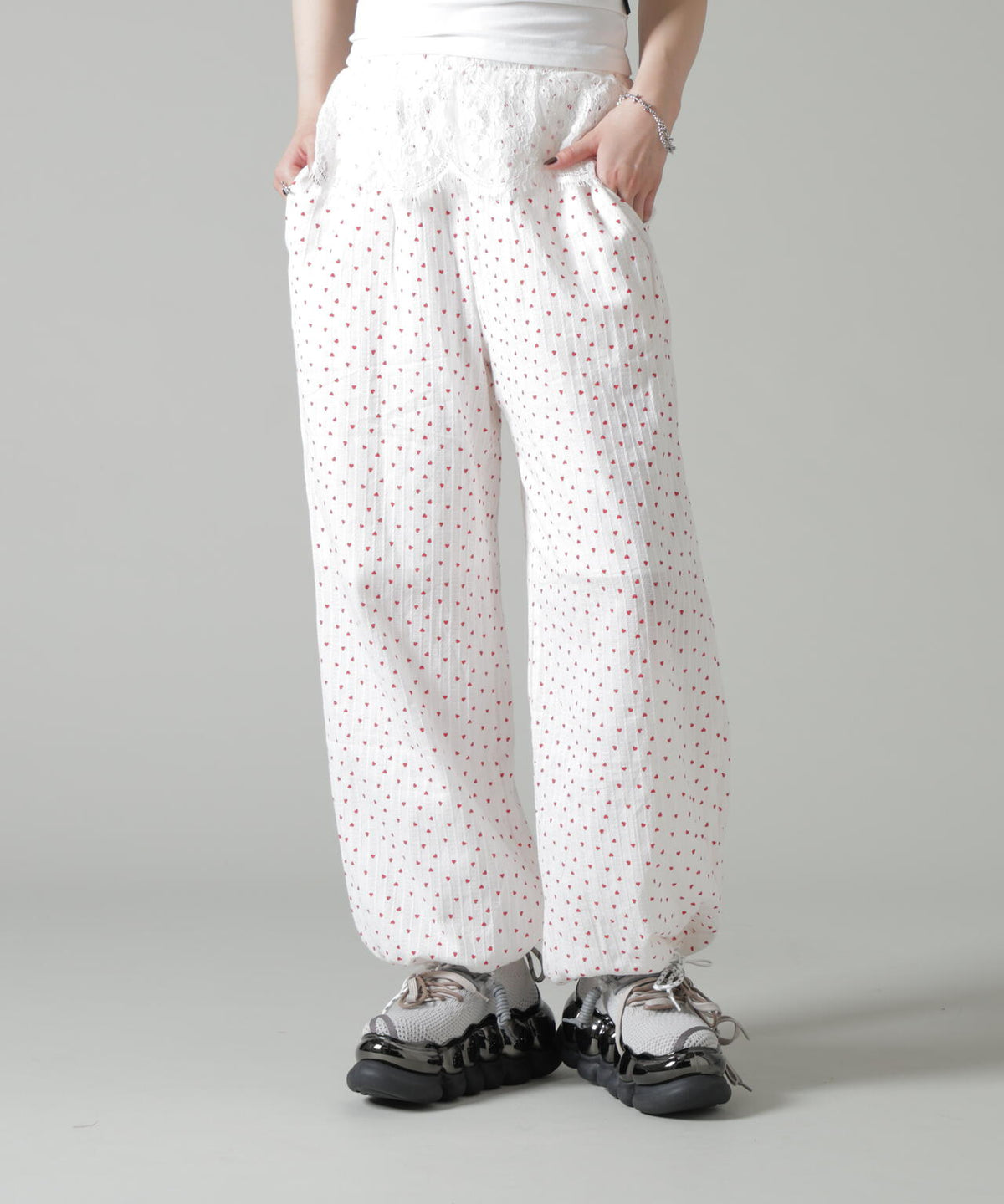 MAVYTH/メヴィス/LACE WITH HEART DOT PANTS