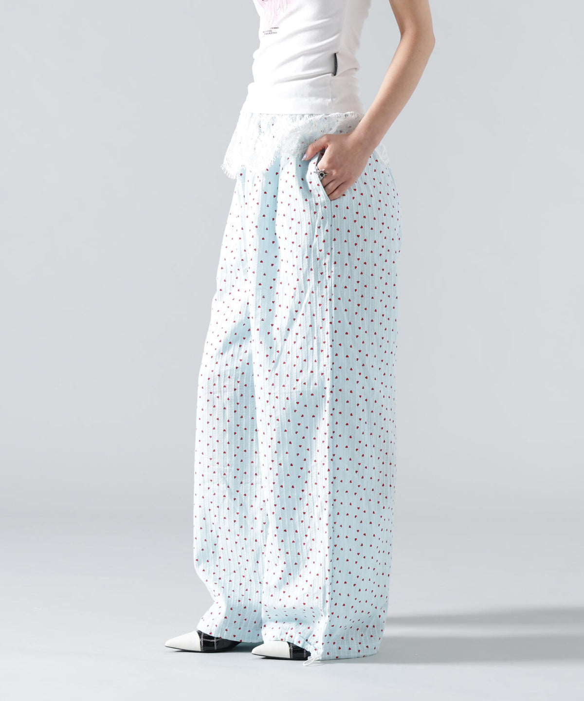 MAVYTH/メヴィス/LACE WITH HEART DOT PANTS