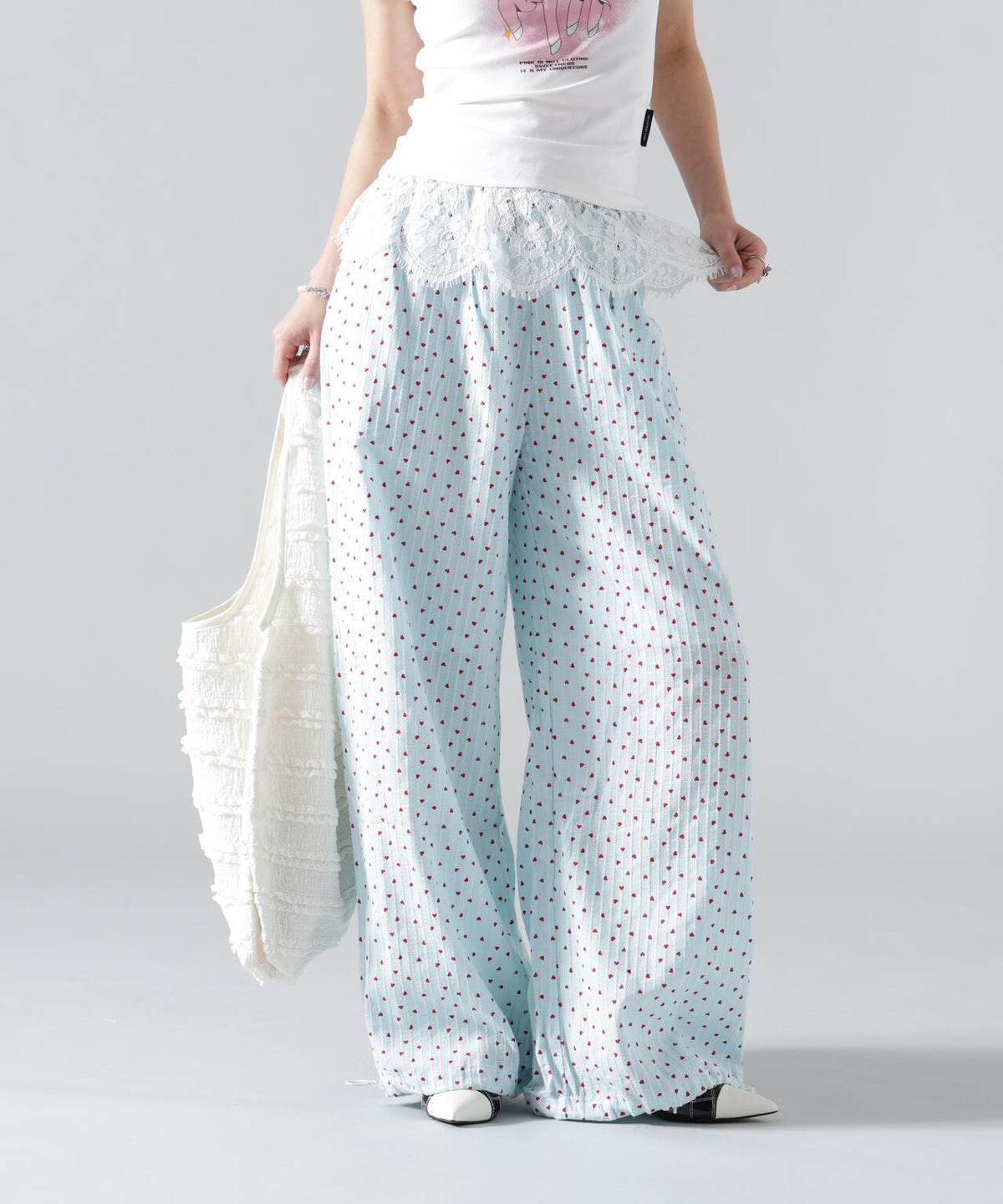 MAVYTH/メヴィス/LACE WITH HEART DOT PANTS