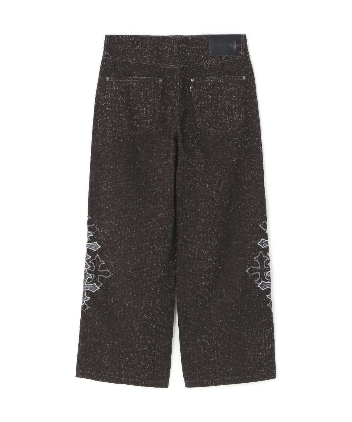 SUPPLIER/サプライヤー/Multiple Cross Leather Patch Baggy Denim