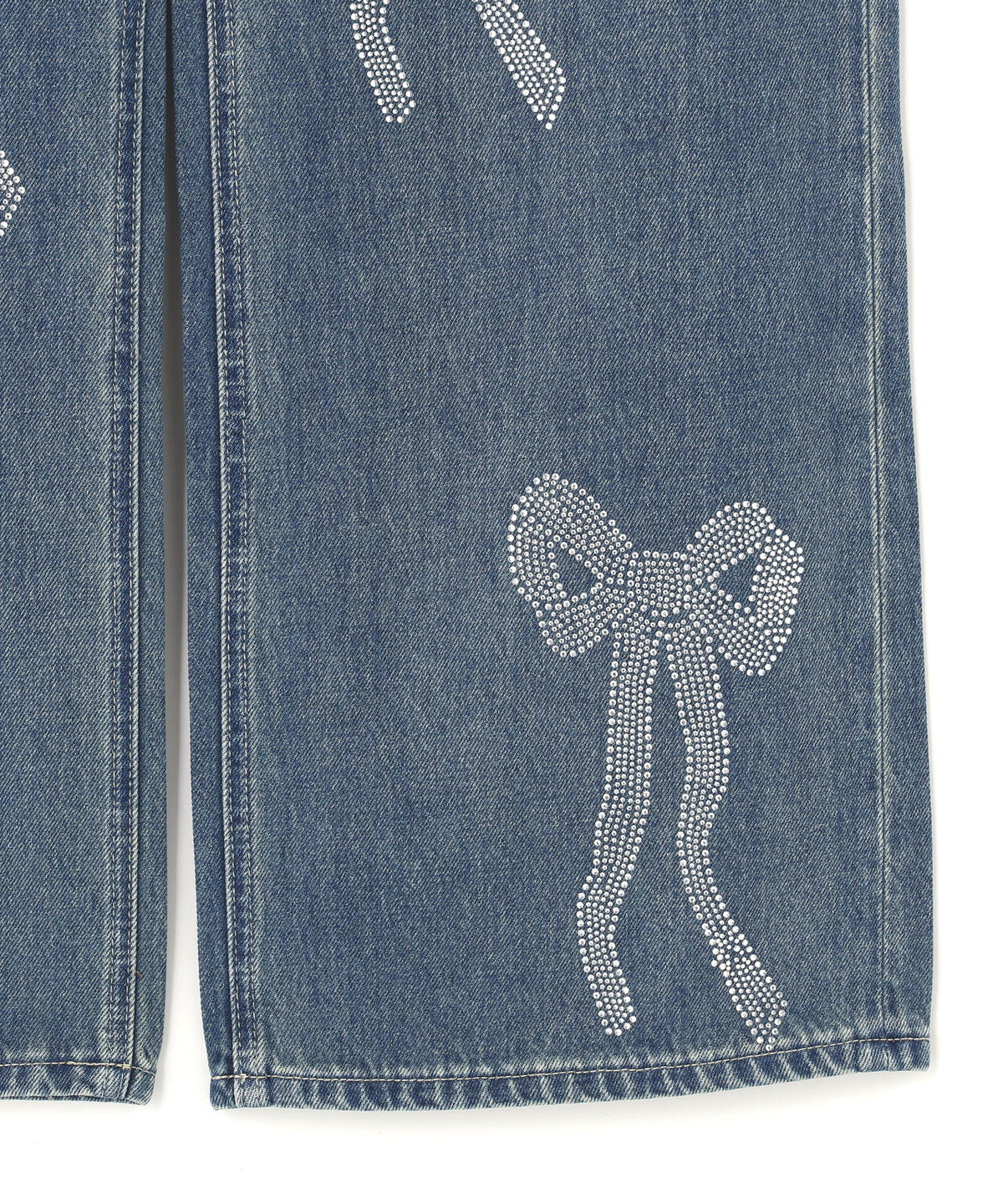 SIS/エスアイエス/Ribbon Rhinestone Denim