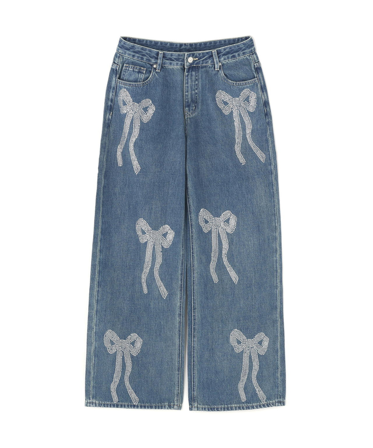 SIS/エスアイエス/Ribbon Rhinestone Denim