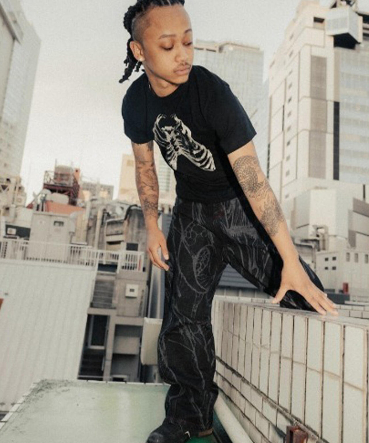NoRemid/ノーリミッド/【LHP EXCLUSIVE】Leather Pattern Denim Pants