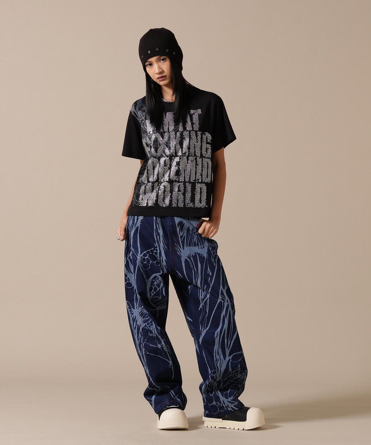 NoRemid/ノーリミッド/【LHP EXCLUSIVE】Leather Pattern Denim Pants